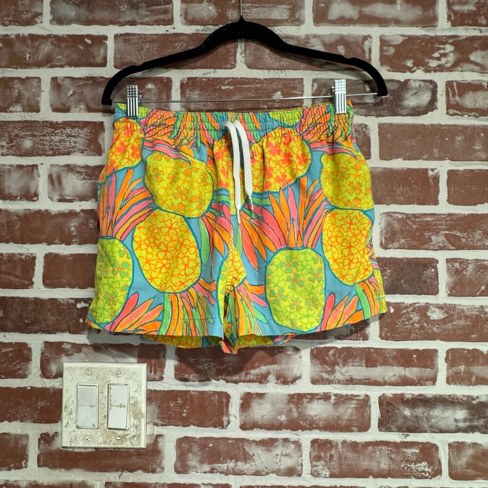 chubbies Pineapple Print Swim Trunks in Yellow, Green, Blue, Pink